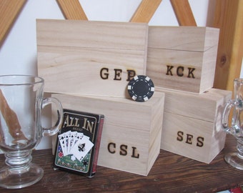 Monogram initial box. Wedding Box Groomsmen or Bridal Group Gift Option to add quote available.