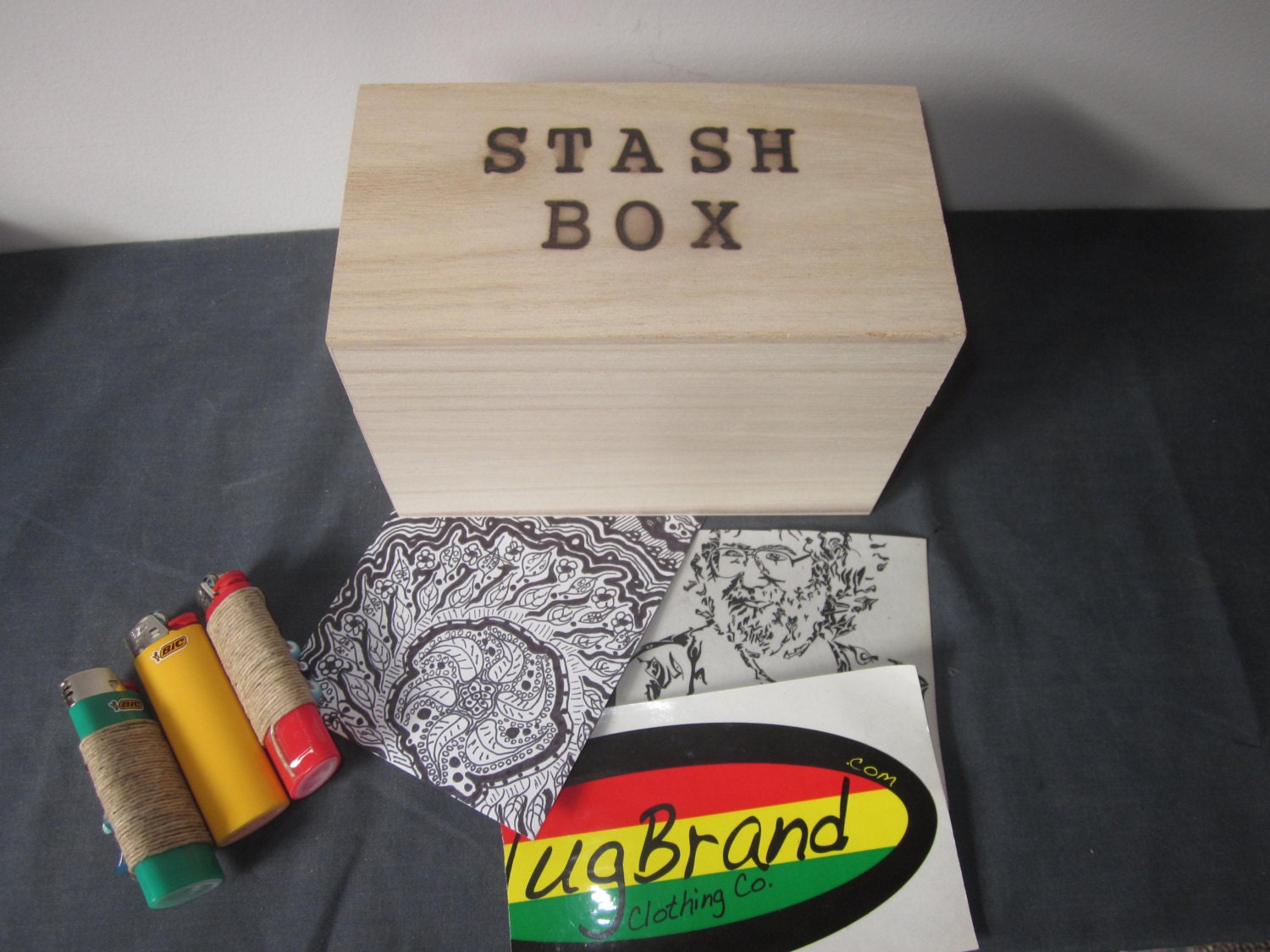 Stash Box Personal Item Box, Stash Away Your Goods, Note Box. Wood