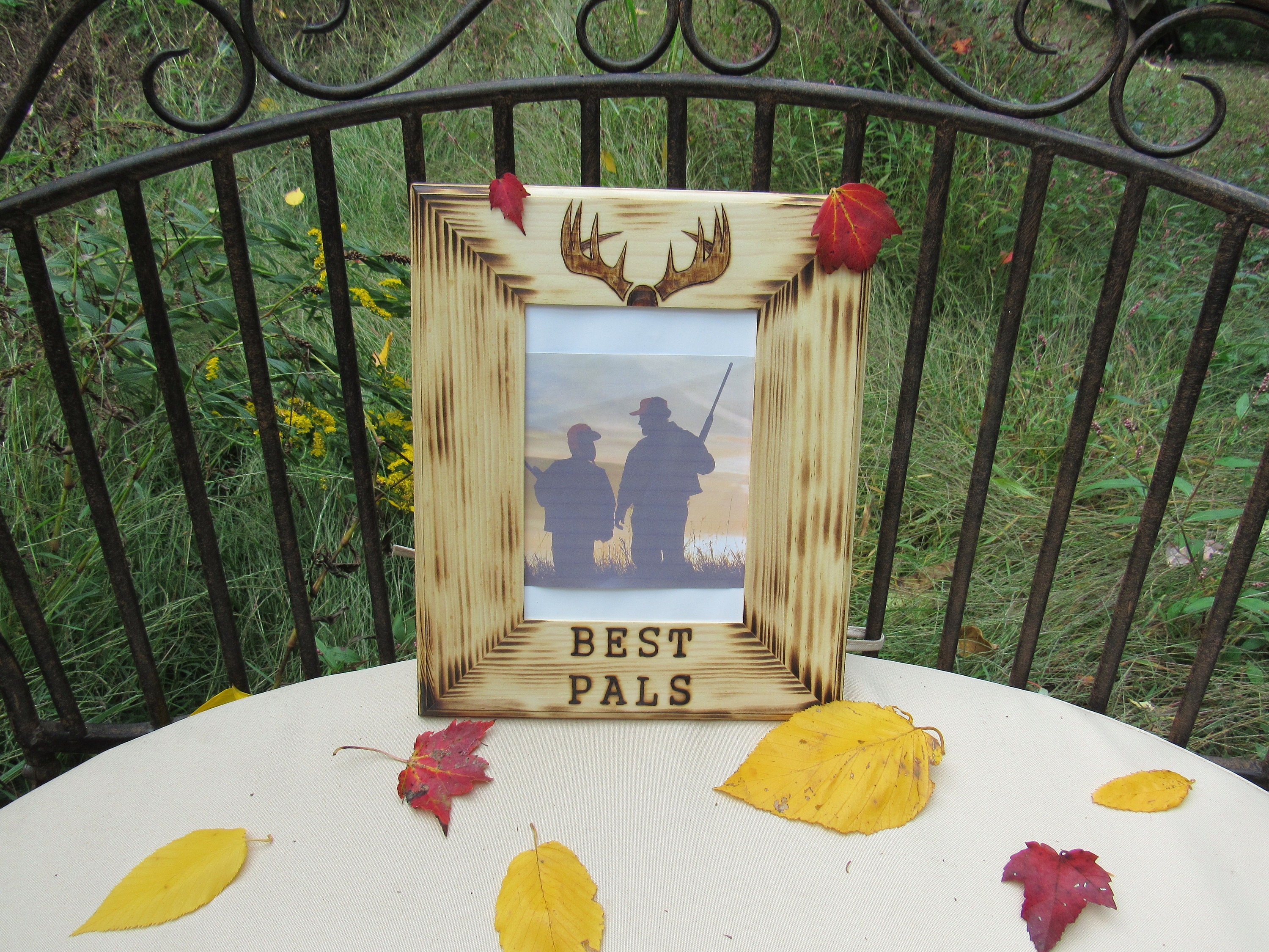 Best Pals Hunting Picture Frame 5x7 Photo. Hand Woodburned Etsy UK
