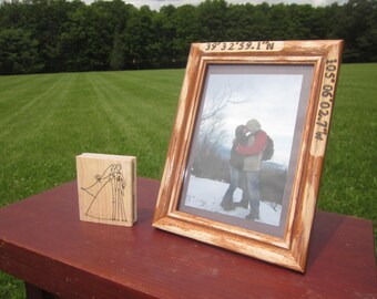 Wedding location Longitude and latitude coordinate picture frame 5X7 destination wedding coordinates unique gift