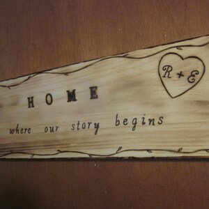 Home is where our story begins House or Door sign. House warming gift. New family gift. image 6