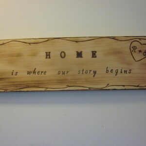 Home is where our story begins House or Door sign. House warming gift. New family gift. image 9