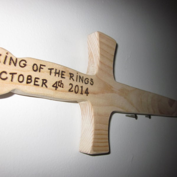 18 inch Ring Bearer King of the Rings Toy Sword wooden with personalization.Hand made sword and hand wood burned name