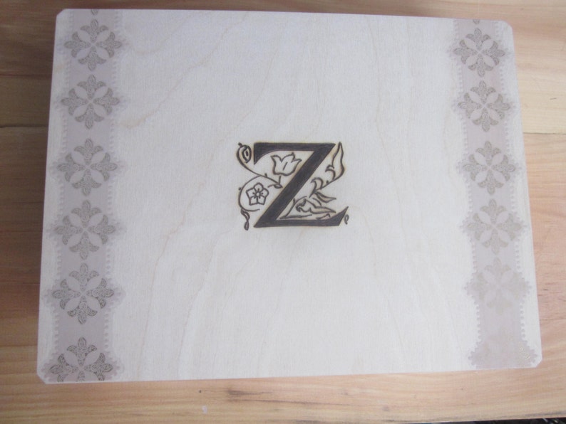 Fancy Letter Box Monogram Large Briefcase Sized Box 12 X 9 X 3 ...