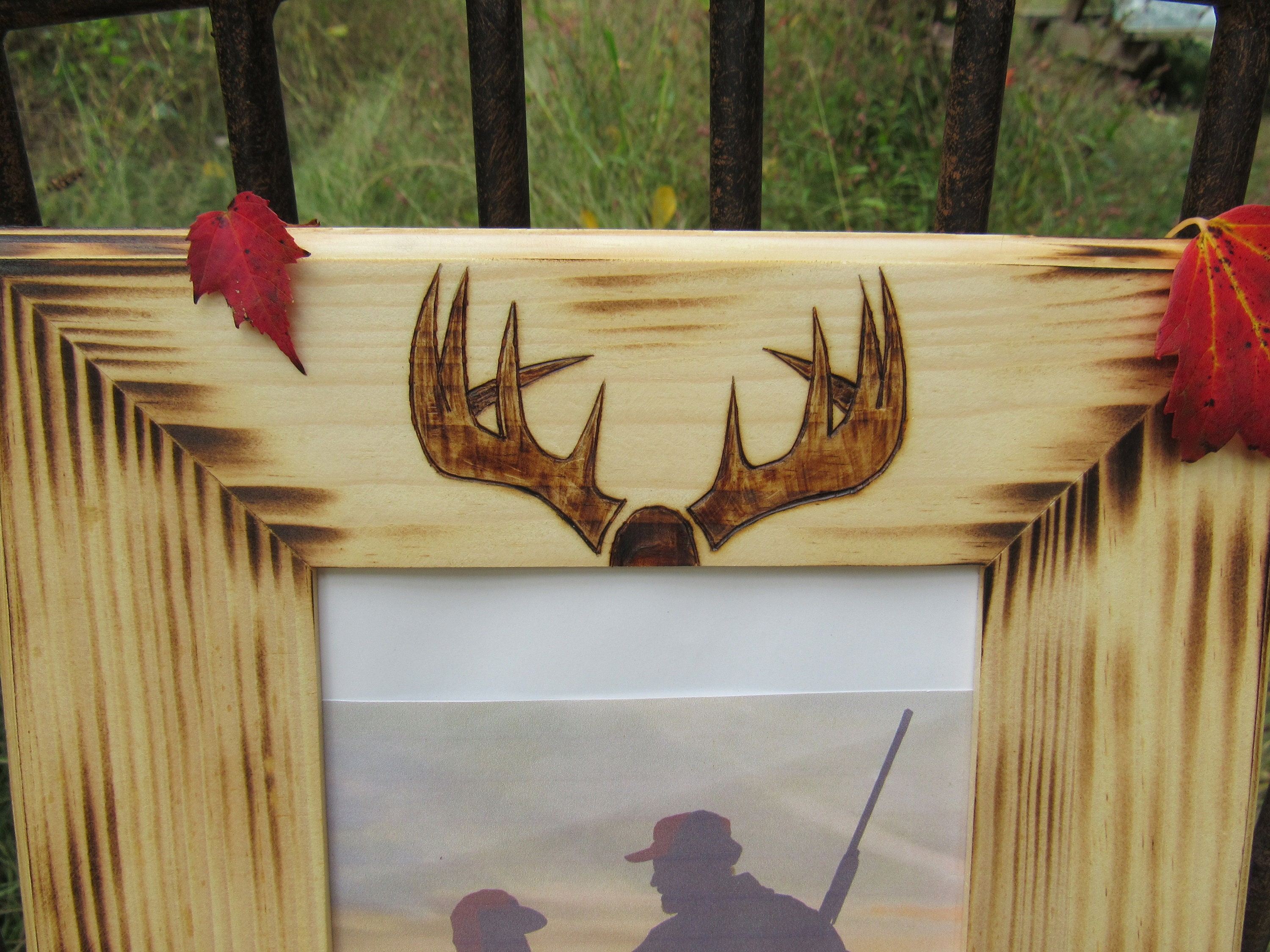 Best Pals Hunting Picture Frame 5x7 Photo. Hand Woodburned Etsy UK