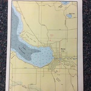 Platte 8 Boyne Stadt von Navigation Charts von Charlevoix Wallonisch See 1970