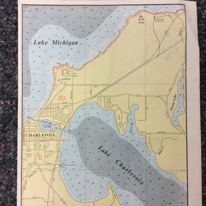 Placa escassa 5 Charlevoix e Lake Charlevoix das cartas de navegação Lake Charlevoix Primeira edição 1970 Usina nuclear Big Rock