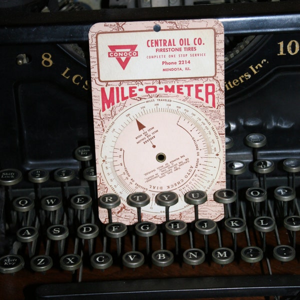 Mendota, IL,Conoco Central Oil Mile-o-meter,Ephemera