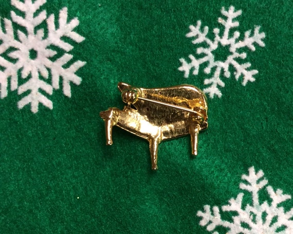 Piano man or woman Gold toned Rhinestone sparkle … - image 2