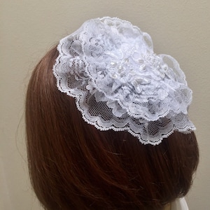 White Lace Doily, Catholic Head Covering, Chapel Cap, Lace Head Covering, White Hair Doilies