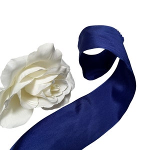 Dark Blue  Wired Taffeta Ribbon 2.5&quot; Wide Sold By the Yard