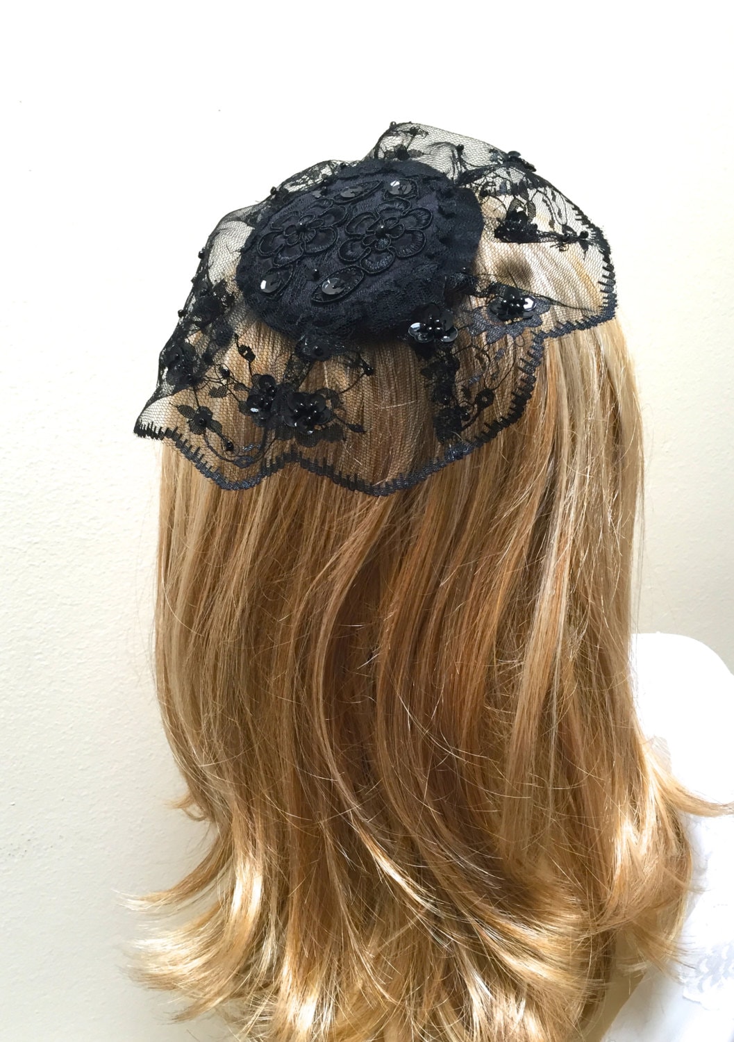 Large Black Lace Head Covering Black Hair Covering Black Etsy UK