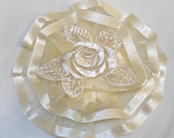 Bat Mitzvah Kippah, Women's Ivory Kippa, Beige Yarmulke for Women