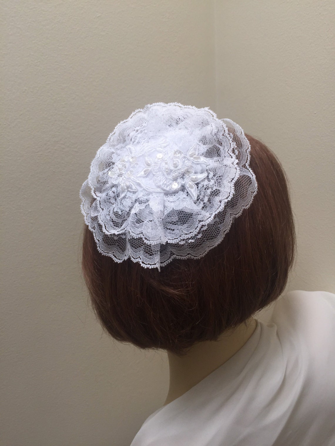White Lace Doily Catholic Head Covering Chapel Cap Lace Etsy