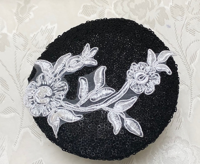 Sequin Jewish Head Covering Black and White Kippah Woman/'s Sequin Kippot