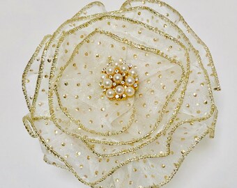 Gold Polka Dot Magnetic Brooch, Mothers Day Corsage