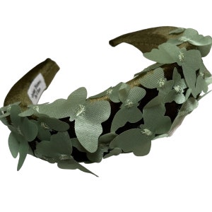 Sage Green Butterfly Headband, Green Alice Band Headpiece