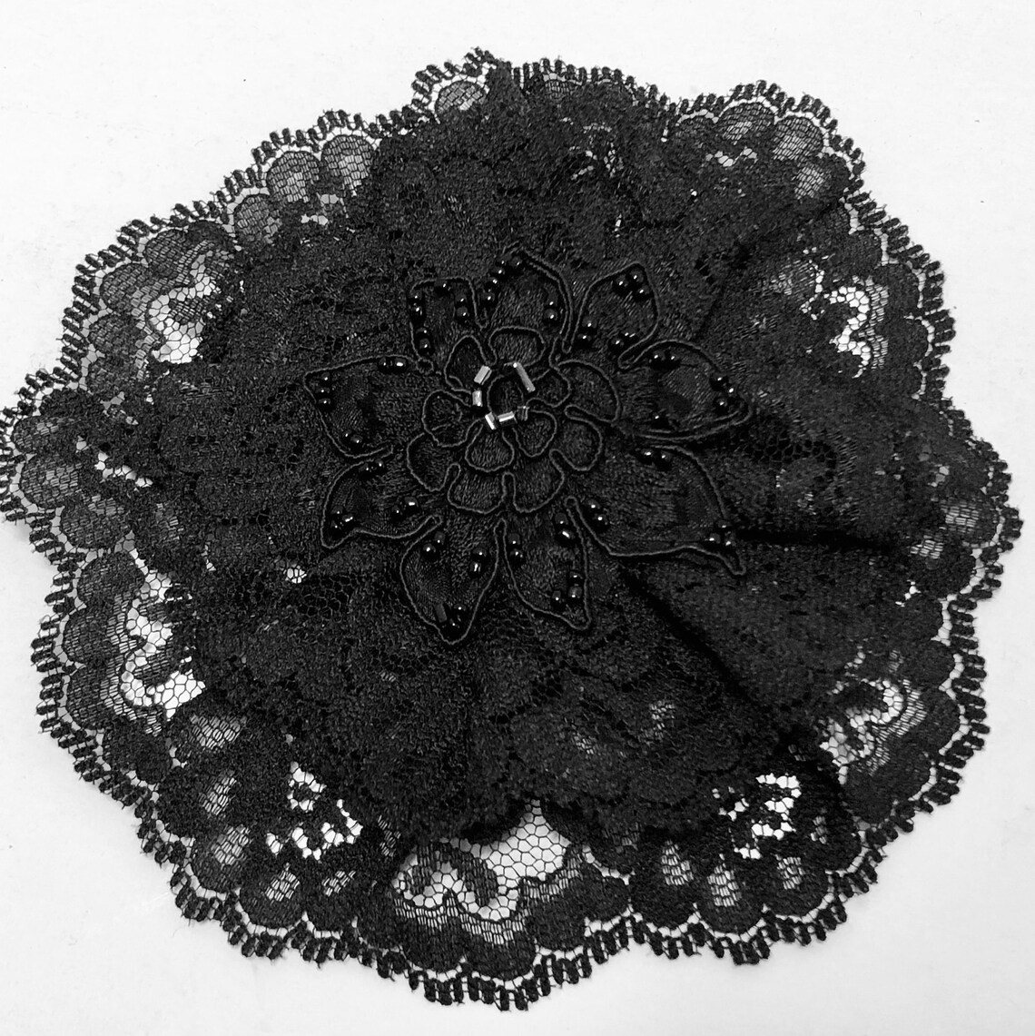 Black Lace Headcovering Black Lace Doily Religious Hair Etsy