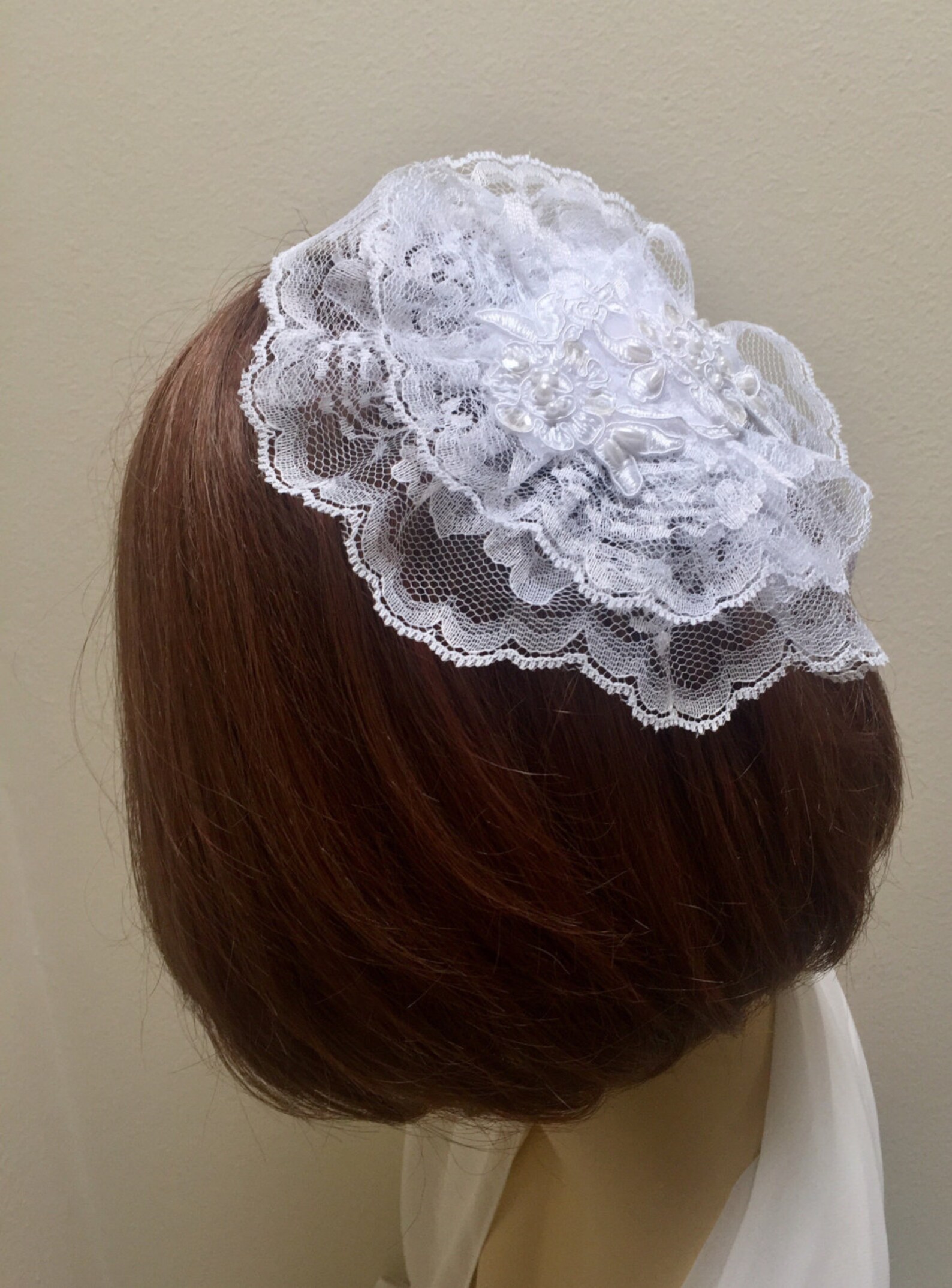 White Lace Doily Catholic Head Covering Chapel Cap Lace Etsy