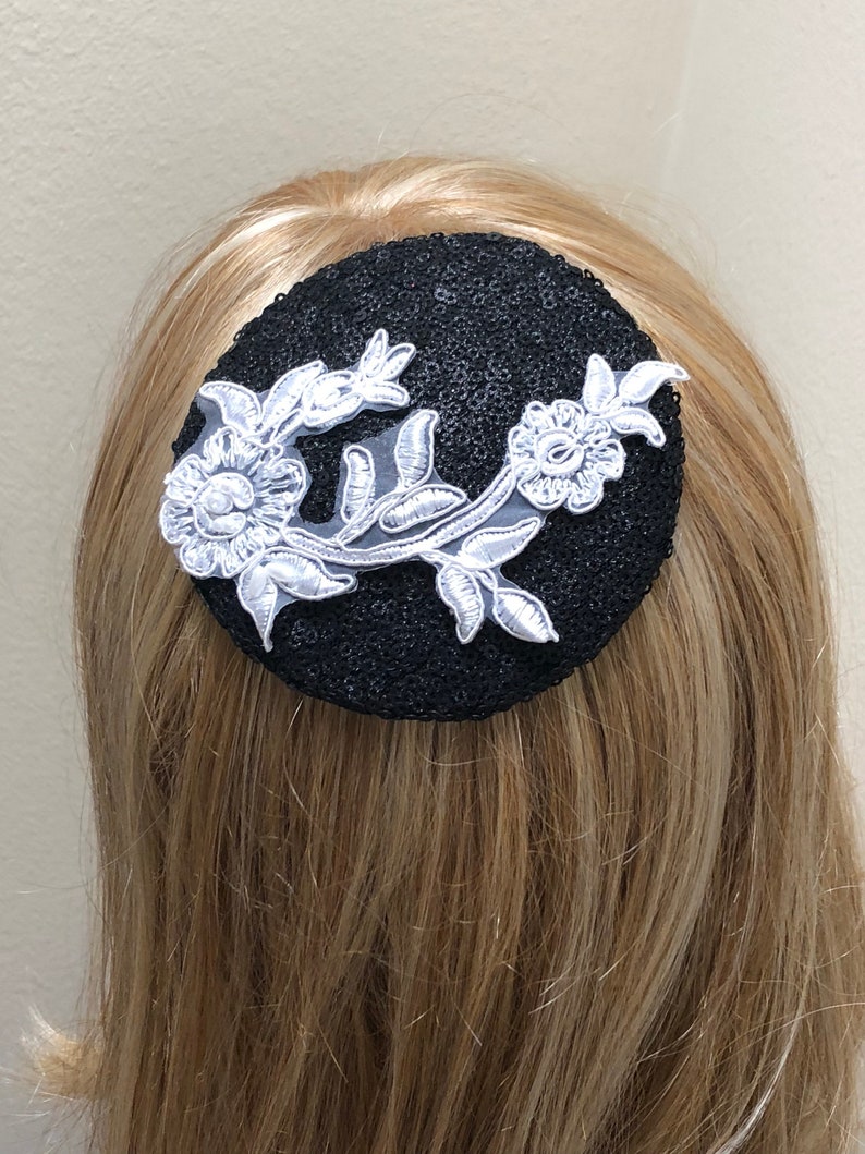 Sequin Jewish Head Covering Black and White Kippah Woman/'s Sequin Kippot