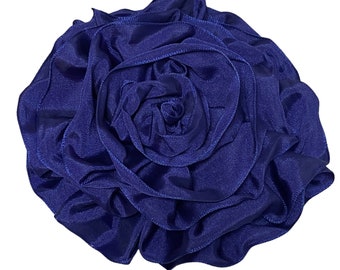 Large Dark Blue Brooch Pin, Oversized Navy Flower