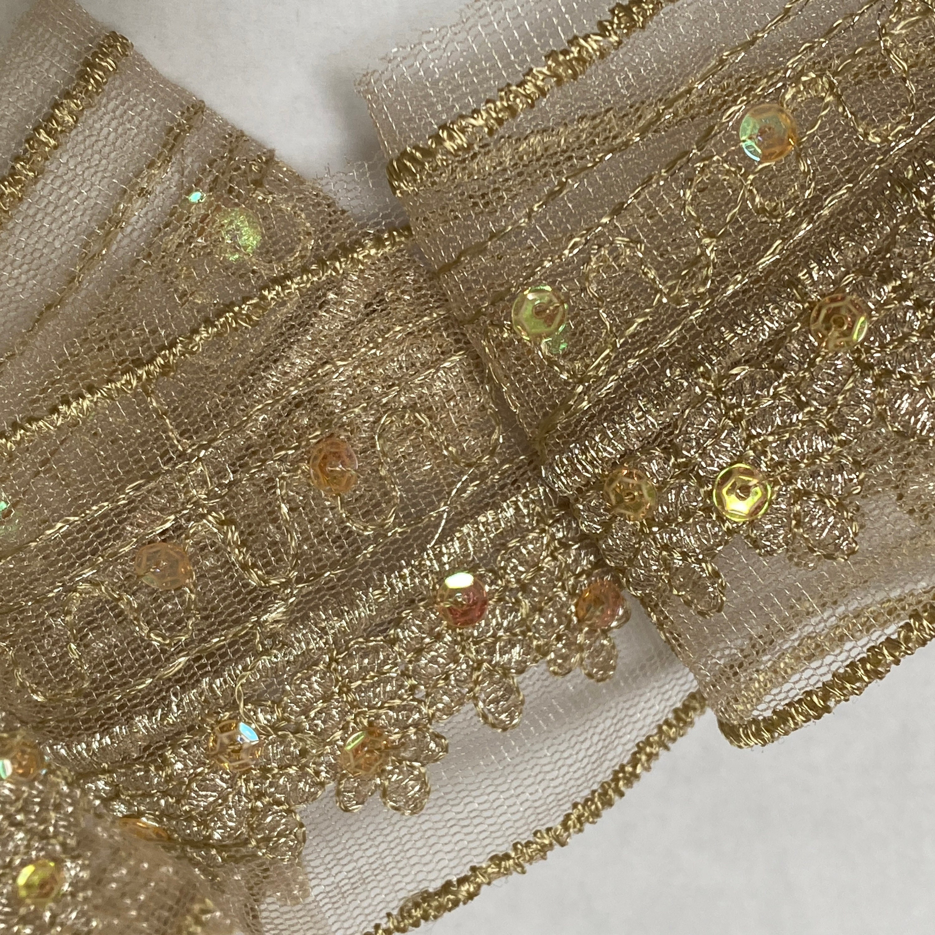Gold Lace Trim With Sequins by the Yard 2 Wide Etsy