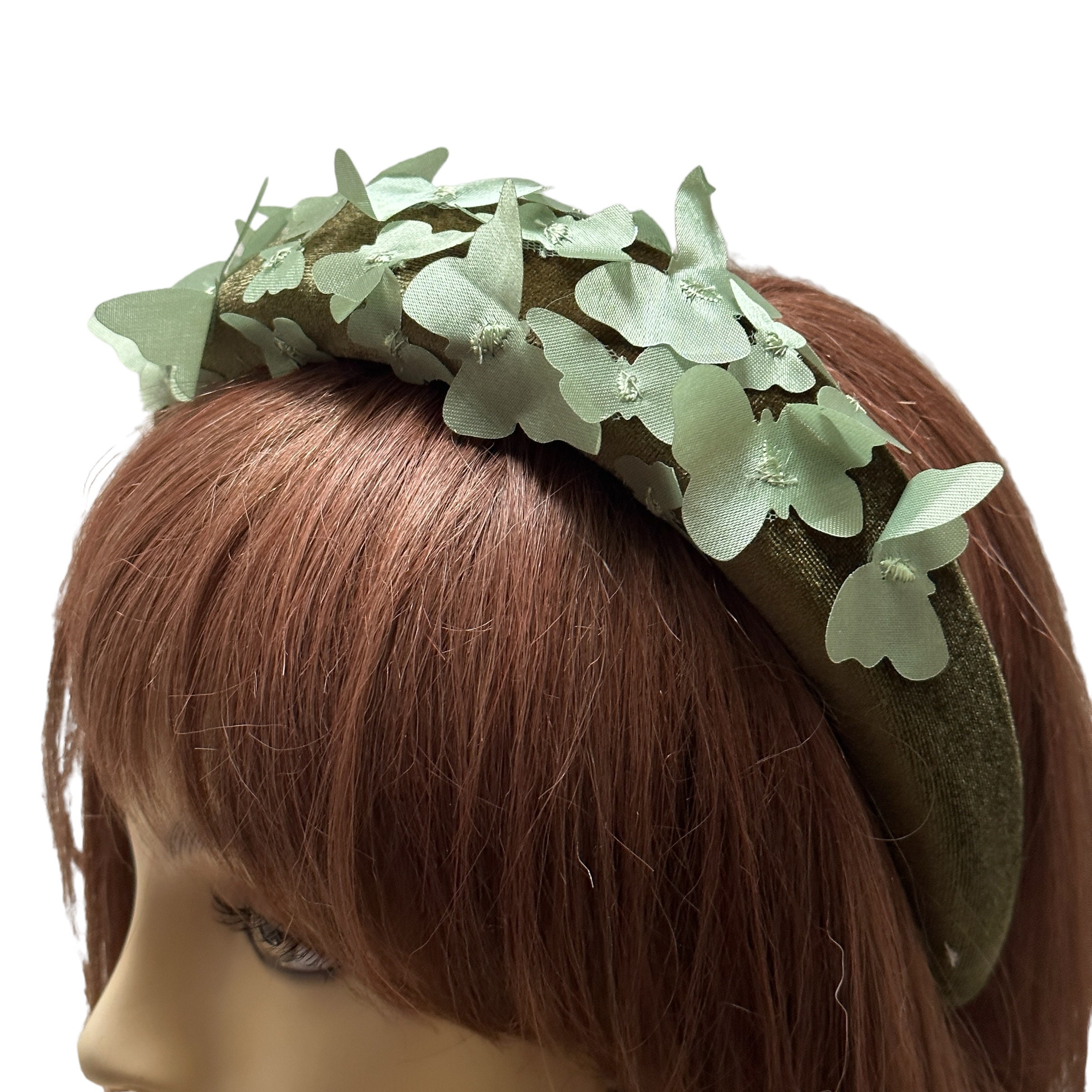 Green Butterfly Embellished Headband Green Butterfly Headband - Etsy main image 2