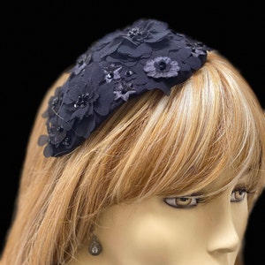 Petite Black Fascinator Hat, Small Derby Hat