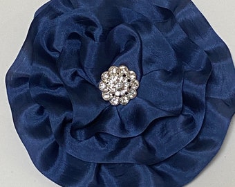 Navy Blue Silk Kippah, Navy Silk Yarmulke, Bat Mitzvah Girl, Jewish Hair Covering