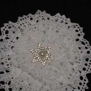 White Crochet Kippah, Wedding Kippah, Jewish Star Kippah, Cotton Yarmulke