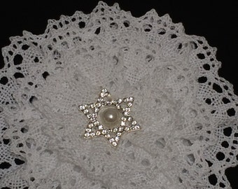 White Crochet Kippah, Wedding Kippah, Jewish Star Kippah, Cotton Yarmulke