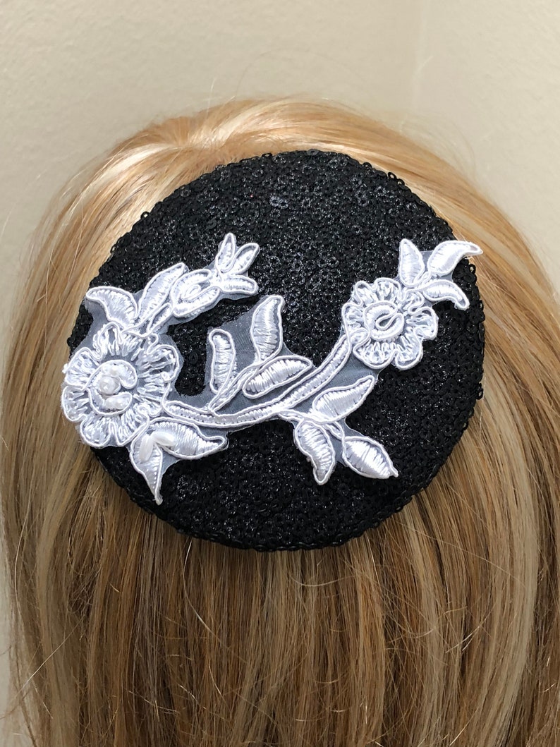 Sequin Jewish Head Covering Black and White Kippah Woman/'s Sequin Kippot