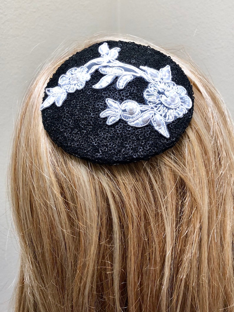 Sequin Jewish Head Covering Black and White Kippah Woman/'s Sequin Kippot