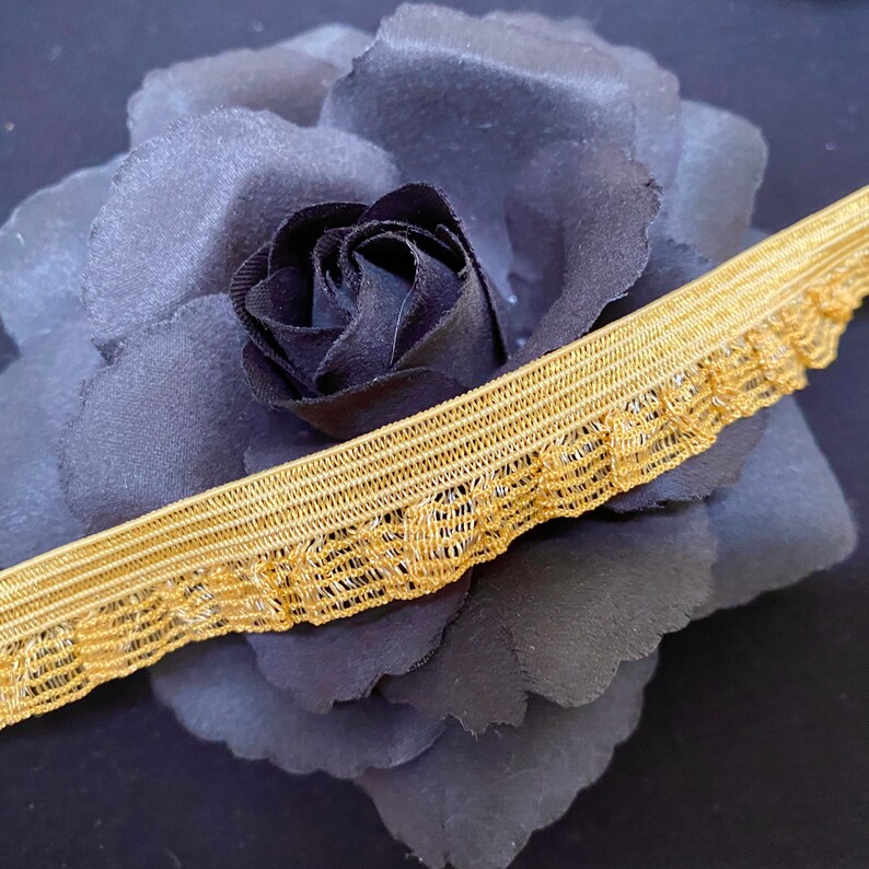 Mustard Ruffle Trim 5 Yards Mustard Yellow Ruffled Elastic, Ruffled Lace Sold by the Yard ...