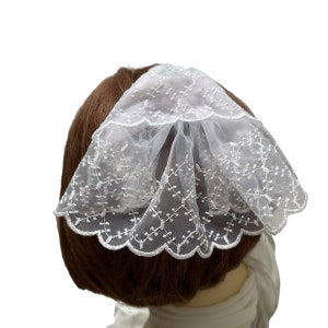 White Lace Kippah Head Covering, Women&#39;s Lace Doily