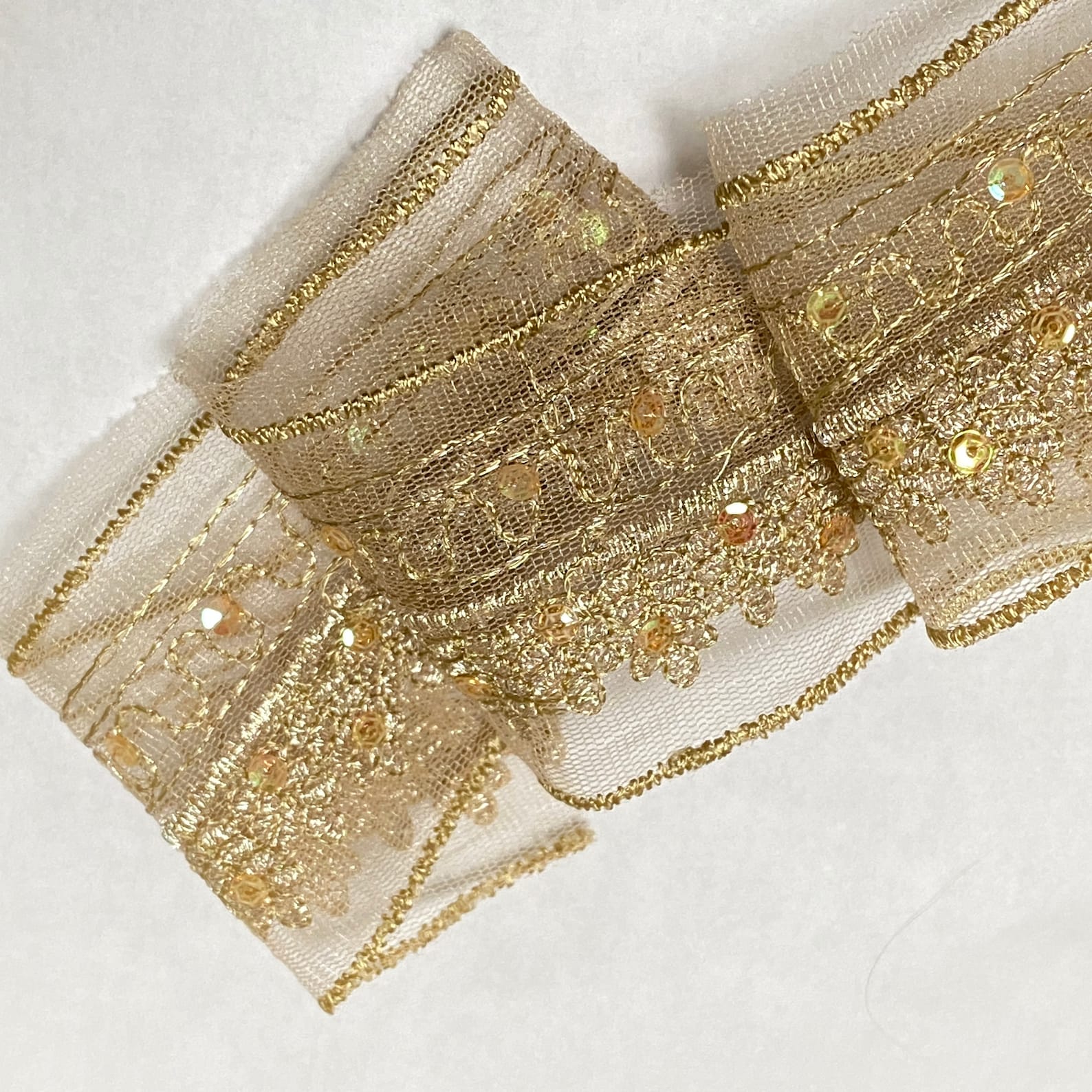 Gold Lace Trim With Sequins by the Yard 2 Wide Etsy