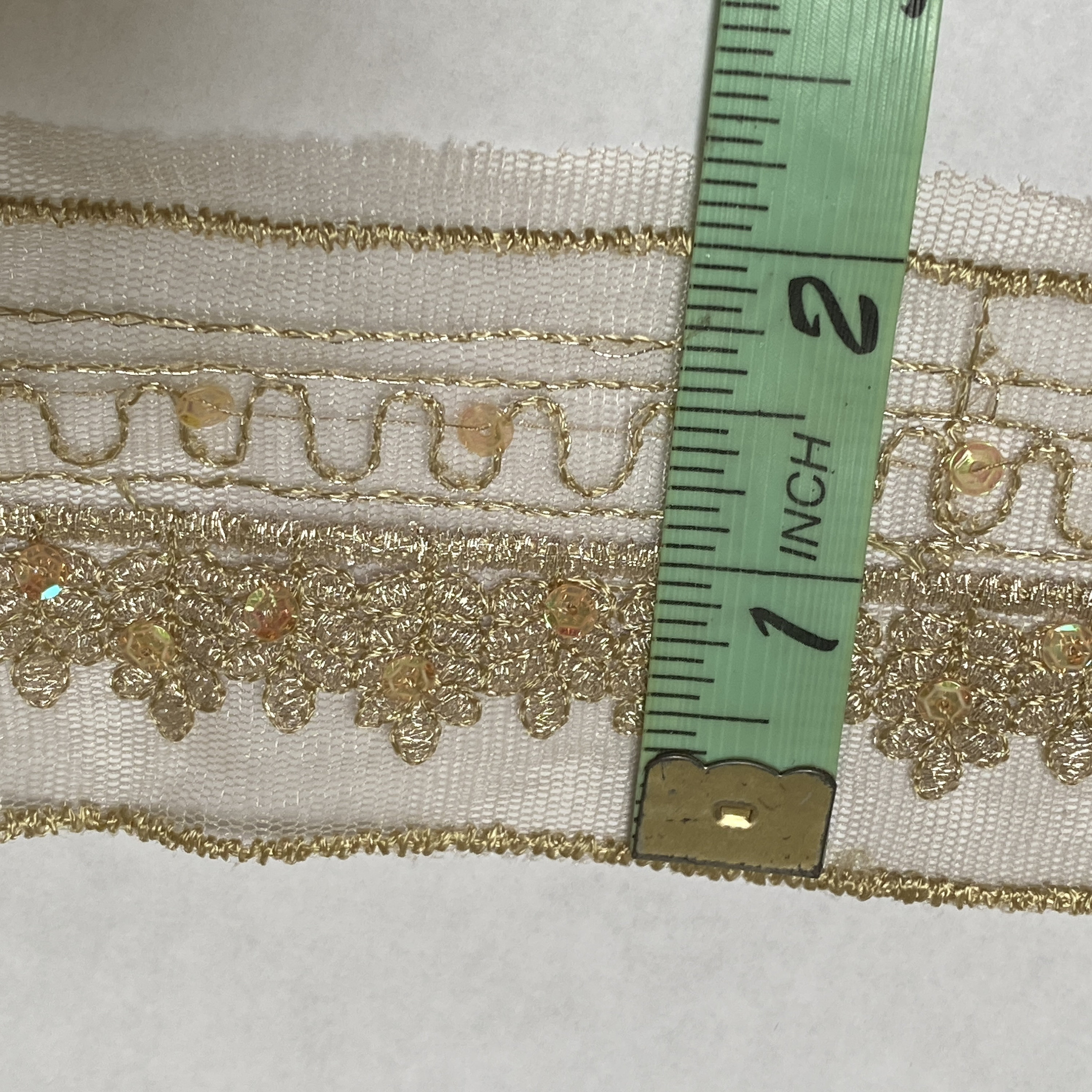 Gold Lace Trim With Sequins by the Yard 2 Wide Etsy
