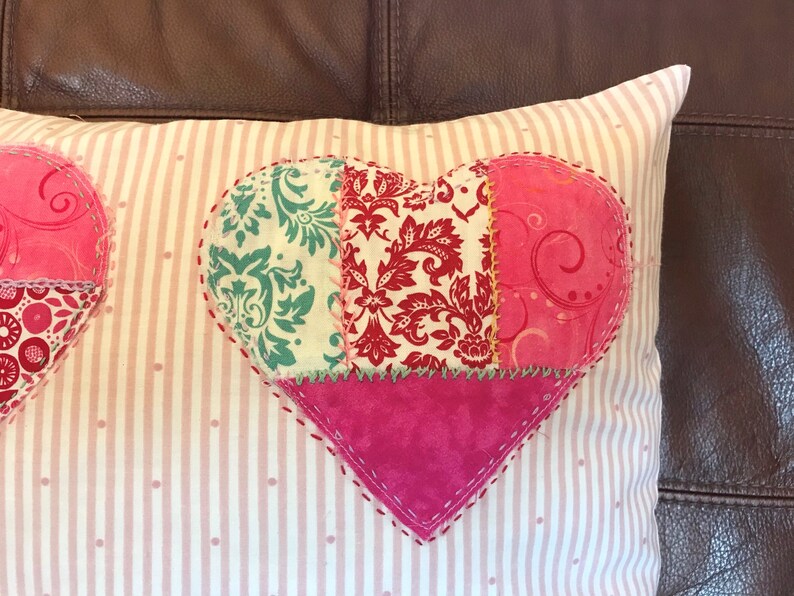 Patchwork Hearts Pillow Cover 16 image 5