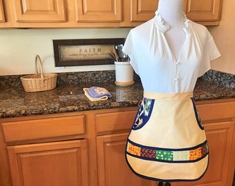 Jane Yellow Patchwork Half Apron Adult One Size