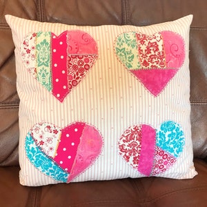 Patchwork Hearts Pillow Cover 16 image 1