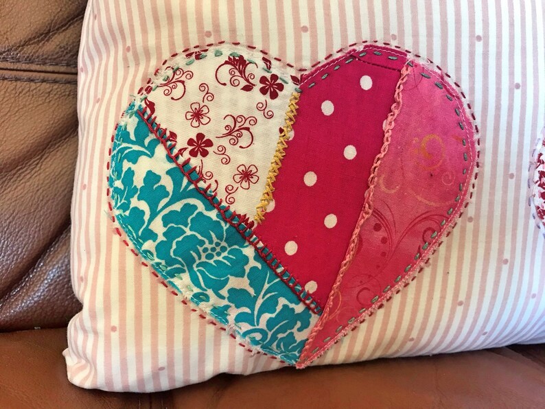 Patchwork Hearts Pillow Cover 16 image 3