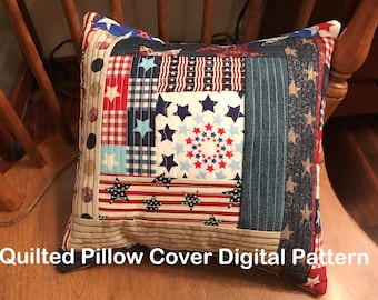 DIGITAL PATTERN - Quilt As You Go Pillow Cover 12" or 14"