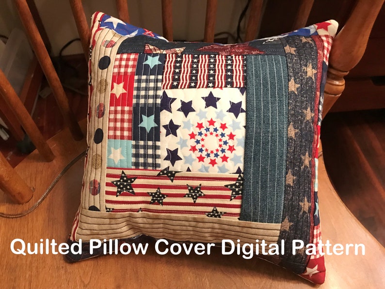 DIGITAL PATTERN Quilt As You Go Pillow Cover 12 or 14 image 1