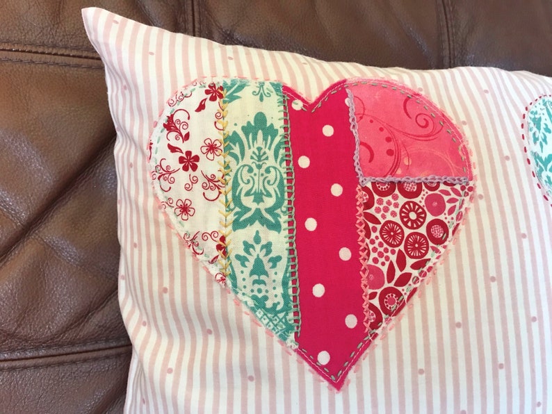 Patchwork Hearts Pillow Cover 16 image 2