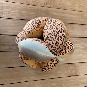 NEW DESIGN Baby Toddler Montessori Puzzle Ball Fabric Toy Cheetah Neutral Brown Blue