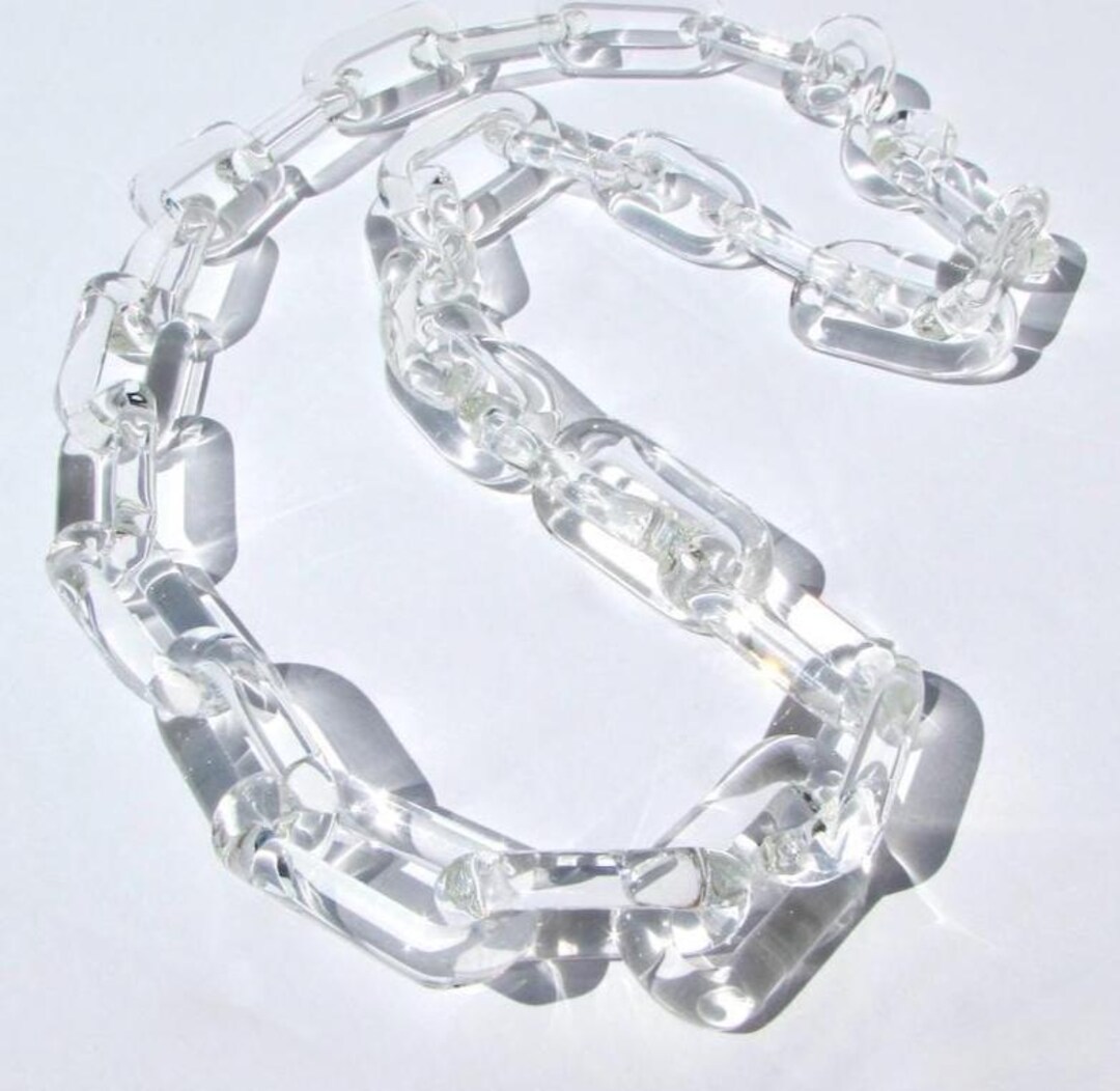 Glass Chain Necklace - Etsy