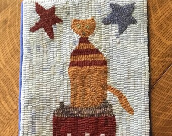 Vermont Folk Rugs House Cat   Rug Hooking Kit