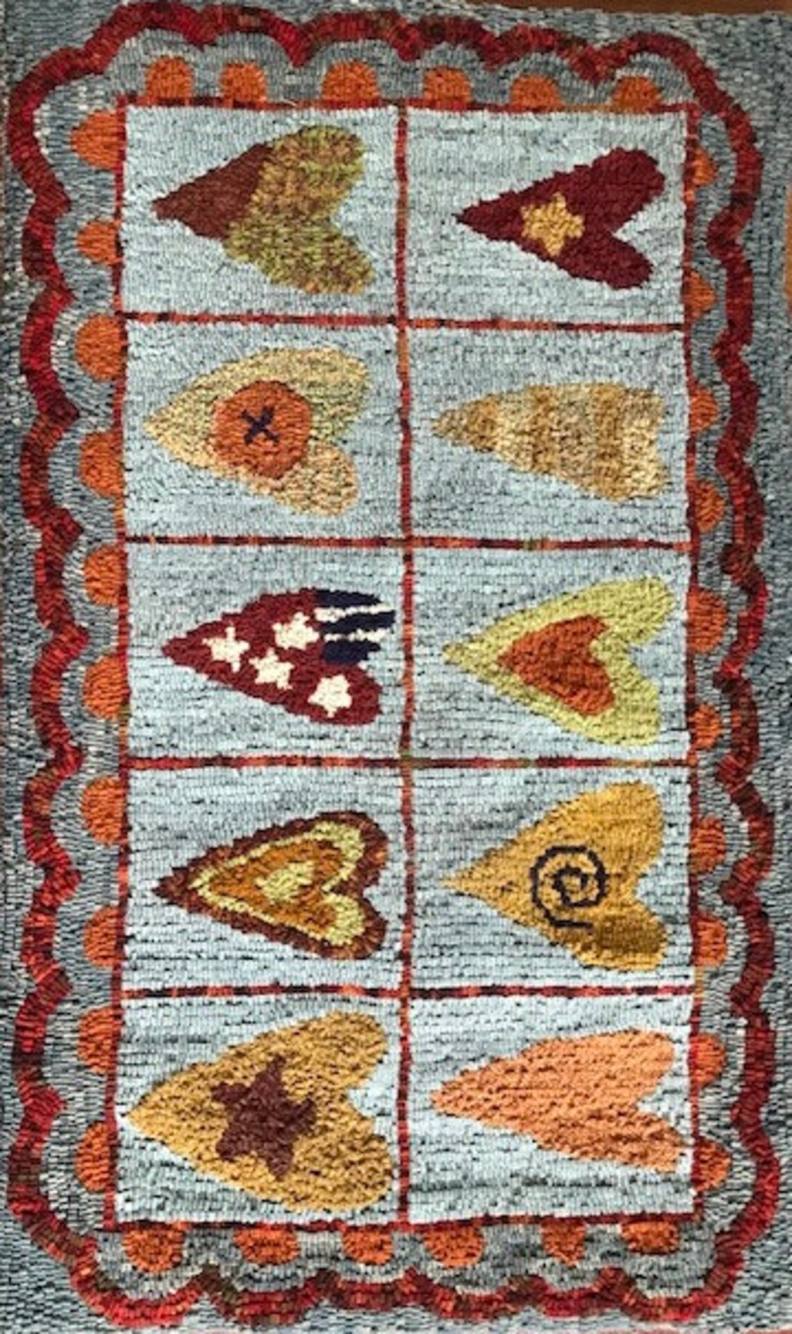 Heartland Vermont Folk Rugs Rug Hooking Pattern on Linen Etsy