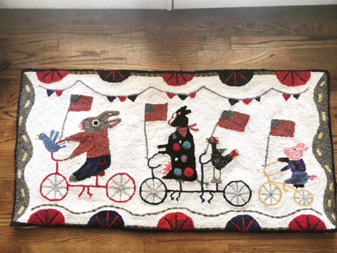 Wee Folks Vermont Folk Rugs Rug Hooking Pattern on Linen Etsy