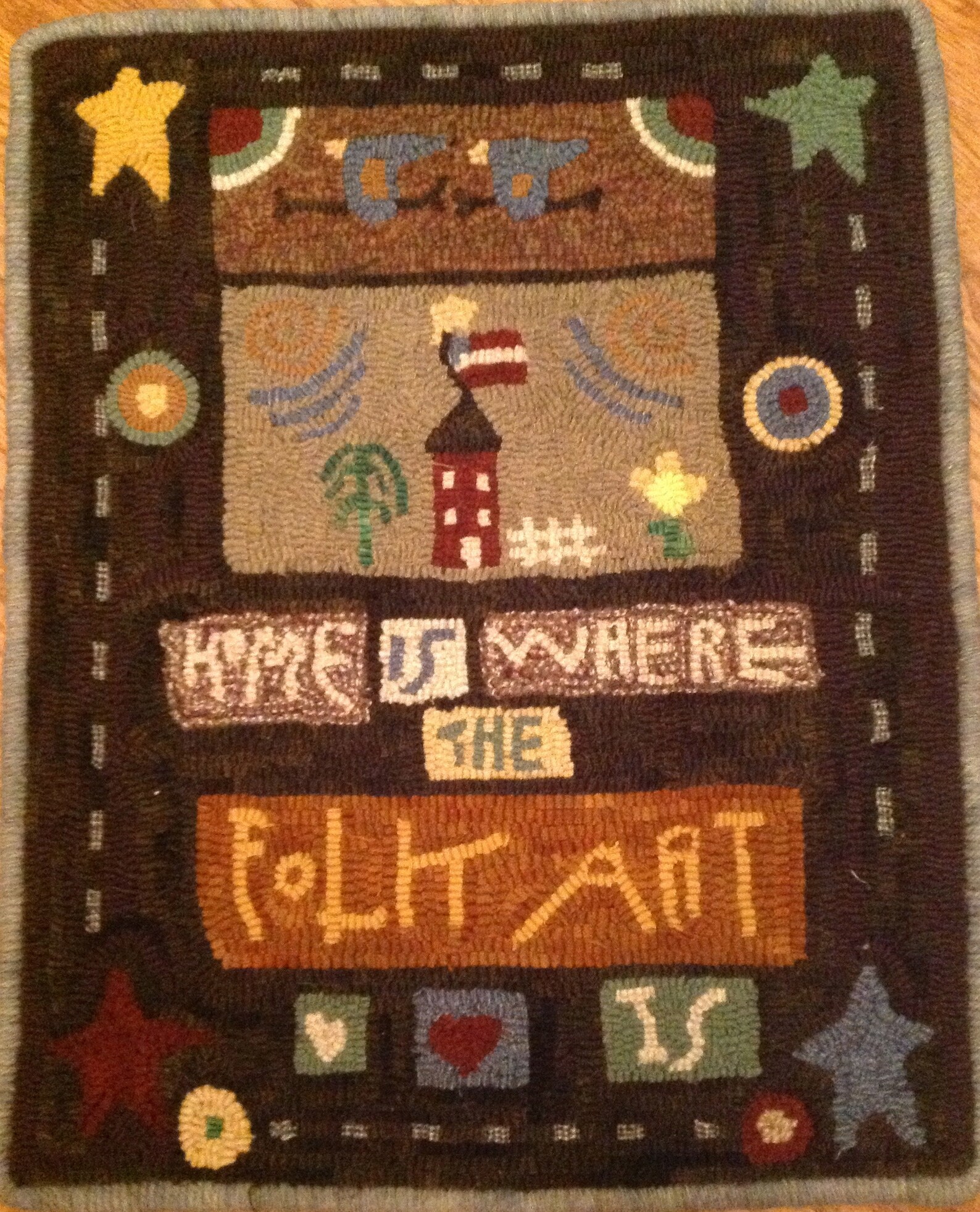 Folk Art Here Vermont Folk Rugs Rug Hooking Pattern on Linen Etsy
